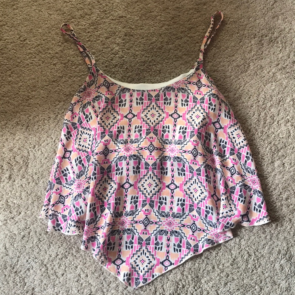 Charlotte Russe Spaghetti Strap Flounce Crop Top
